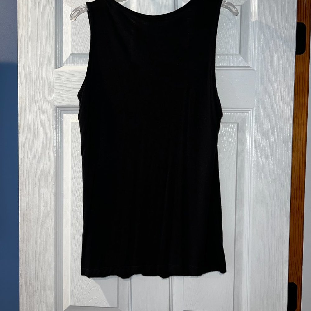 EUC - LIKE NEW! August Silk Black Tank Top Blouse Size L - Picture 4 of 7